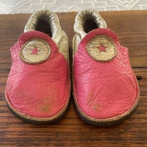 Softstar rambler pink leather toddler moccasins
